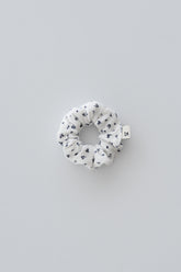 Indigo whisper scrunchie with navy floral print on white – Avauma